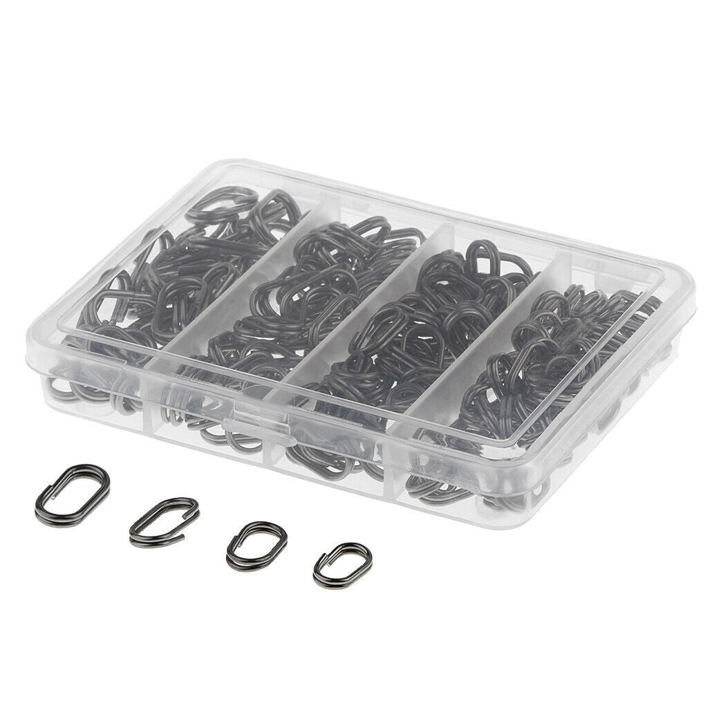 170pcs Oval Split Rings Stainless Steel Double Loop Snap Tackle Connector