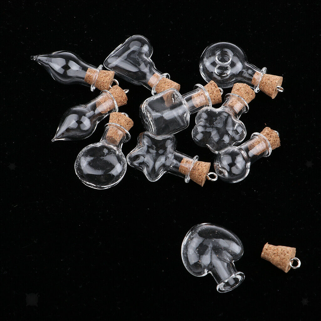 10pcs Clear Empty Glass Bottle Pendant Wish Bottles With Cork Bottles 2 #
