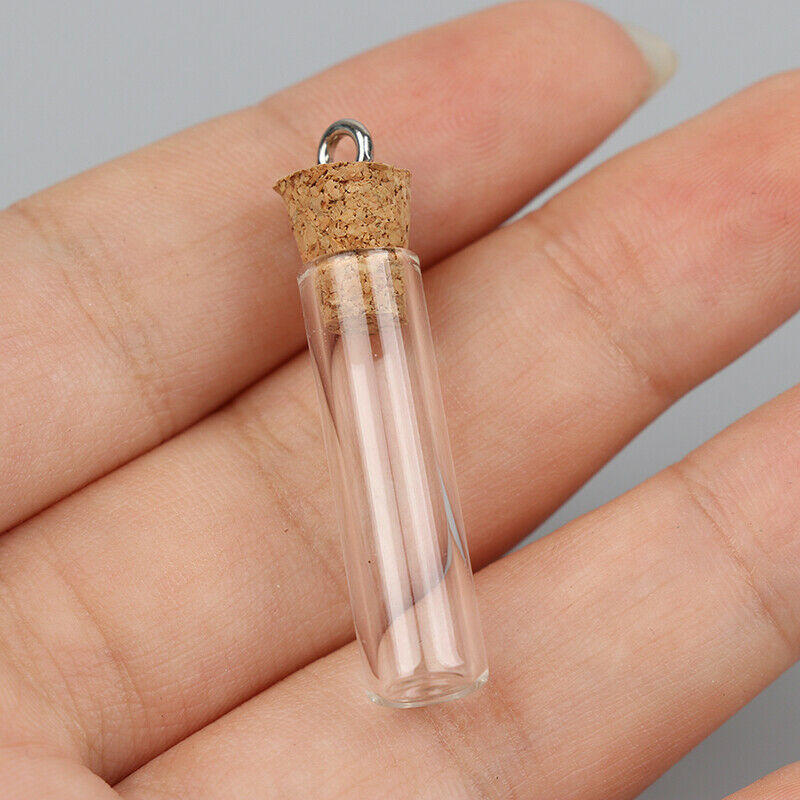 1Pc Mini Glass Bottles Small Vials Cork Glass Jars Multi Usage Cork Wish Gl Qx