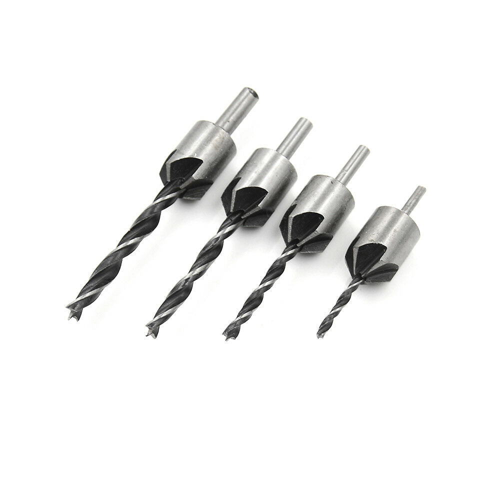 4pcs countersink drill bit set screw wood working 3-6mm tool chamfer CH
