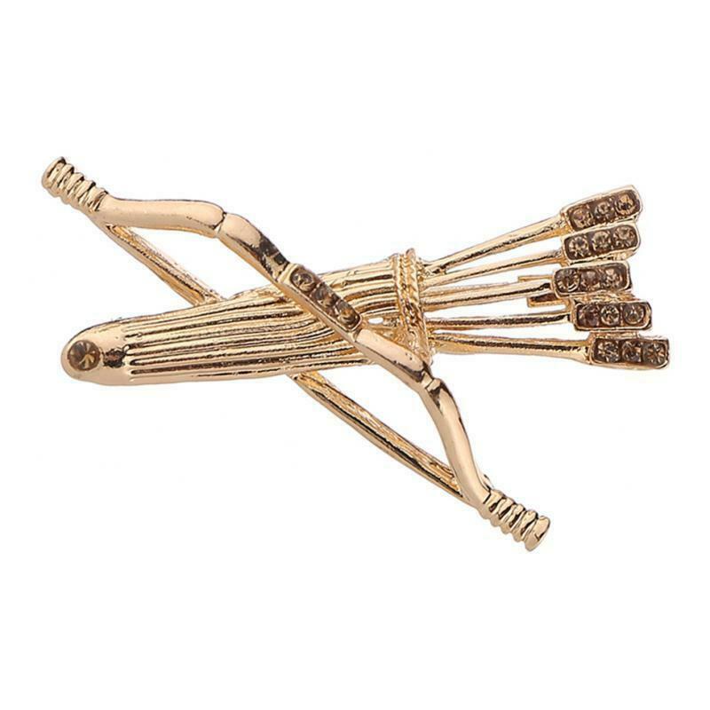 2Pack Bow and Arrow Brooches Crystal Clothes Lapel Pin Badge Collar Clips