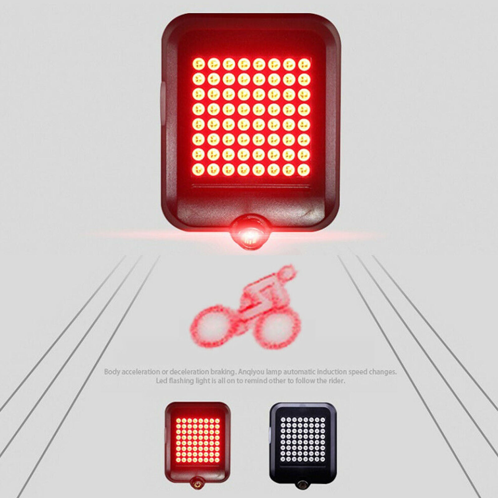 Remote Control Rechargeable Bike Rear Tail Light Turn Signal Wireless Lamp