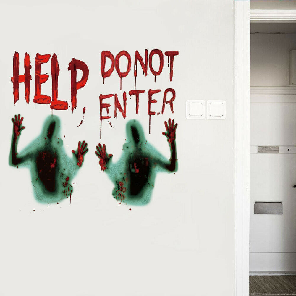 Halloween Wall Stickers PVC Decorative Wall Decals for Living Room Bedroom @