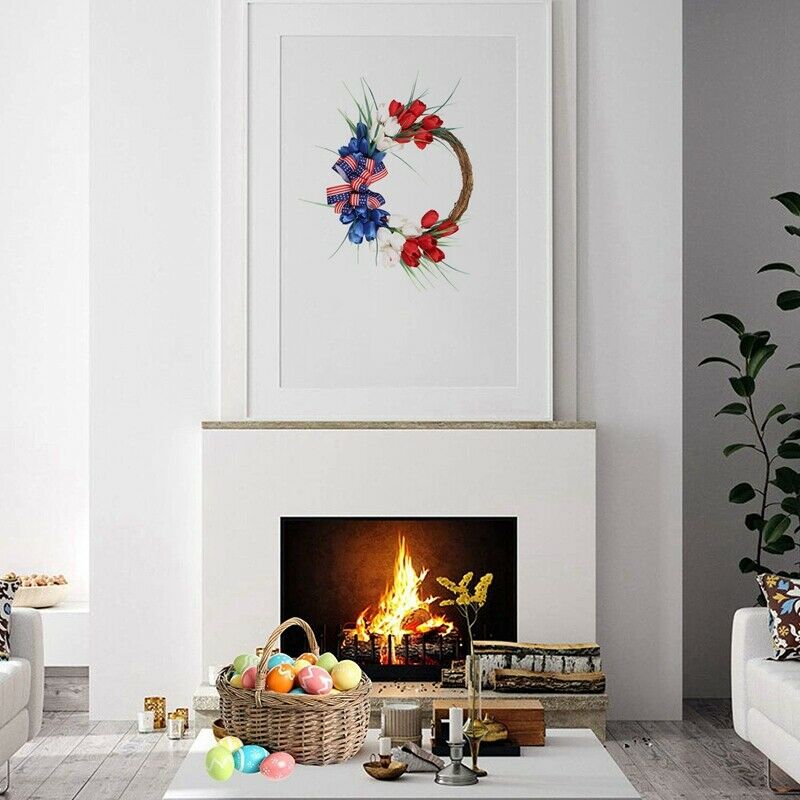 American Patriotic  Wreath July 4Th Independence Day Wreath for Front Door WF2Y9