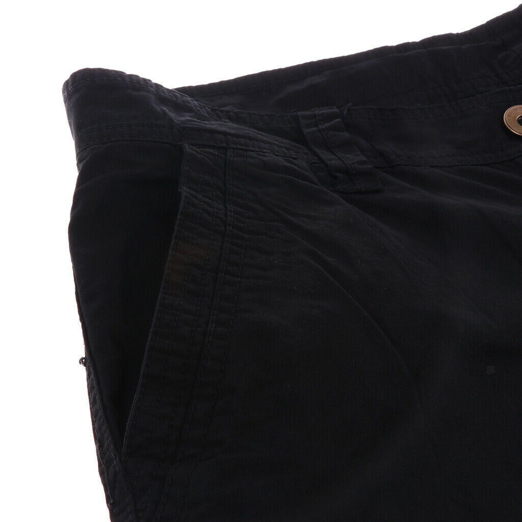 Men Short Trousers Clothes Outdoor Pants with Multi-pockets 34 Black