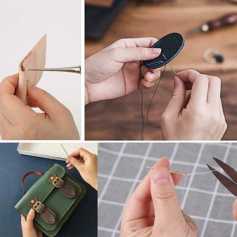 Leather Craft Tools Kit with Wax Thread Hand Sewing Repair Stitching Accessories