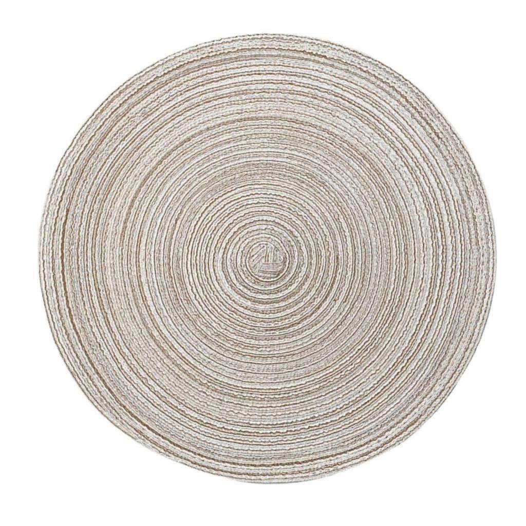 4PCS Round Braided Placemat Tablemat Bordered Table Mat for Kitchen Wedding