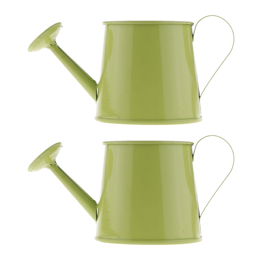 2pcs Plant Watering Can Flower Barrel Durable Mini Flower Gardening Green