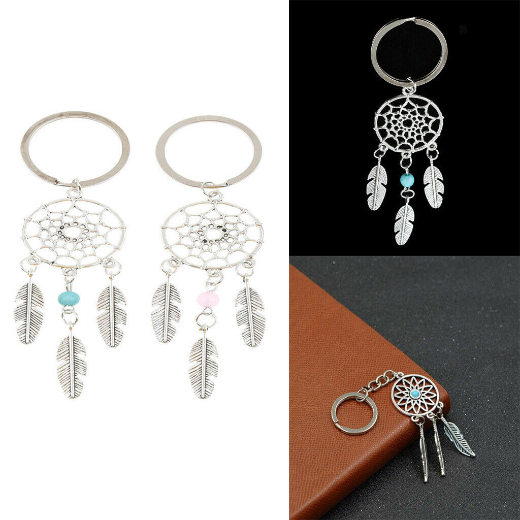 Set of 2 Handmade Dreamcatcher Key Ring Chain Charm for Phone Ornaments