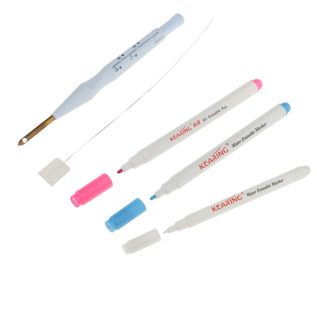 3x Air & Water Erasable Pen Fabric Sewing Craft 1pcs Punch Needle Tool