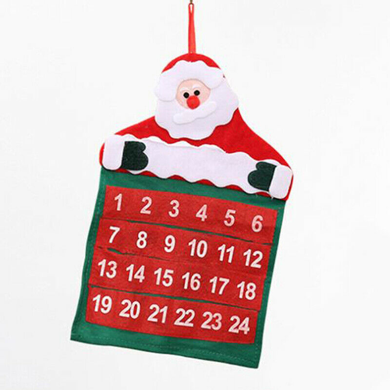 Christmas Advent Calendar Tree Hanging Xmas Pocket Countdown Display Deco.l8