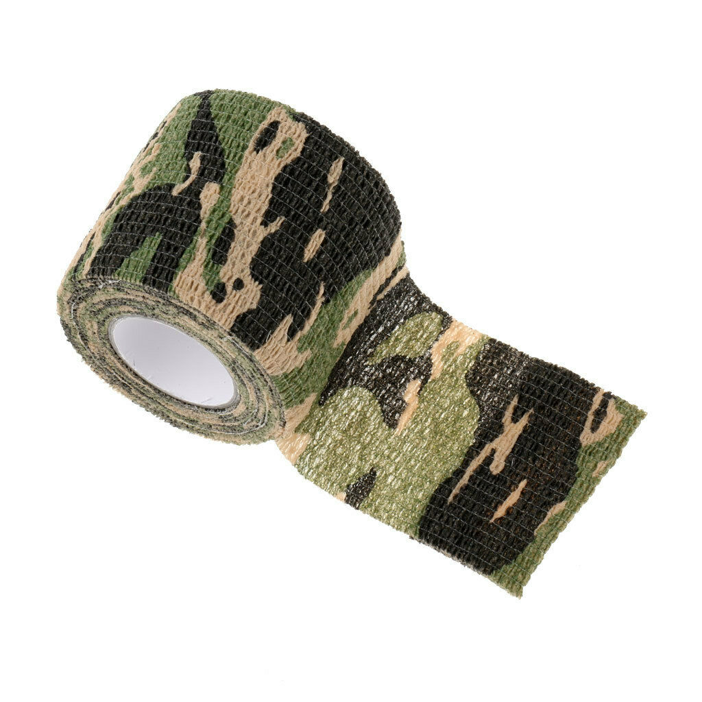 Reusable Self-cling Tape Concealment Hunting Tape Rolls Woodland Camouflage