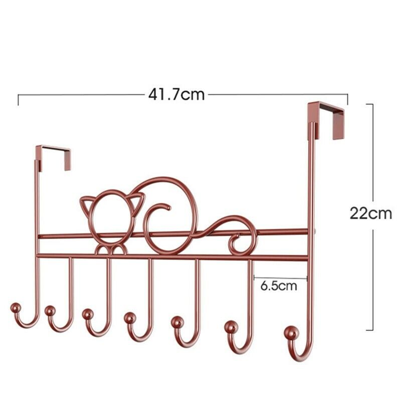 7-Hook over Door Hanger Iron Art Bag Clothes Key Scarf Hanging Holder BathroZ6C9