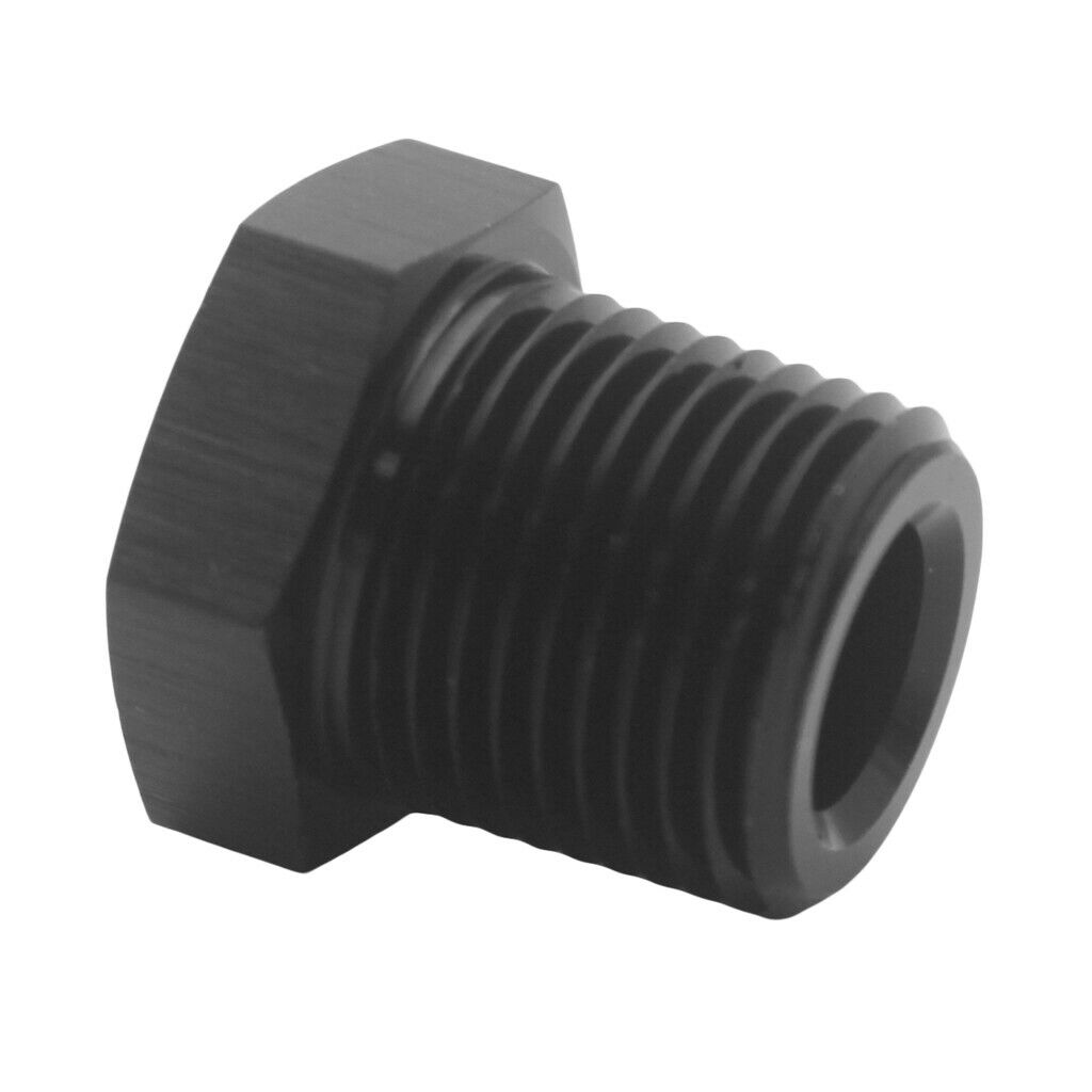 Aluminum 3/8" NPT to 1/8" NPT Pipe Bushing Straight Adapter Reducer Black