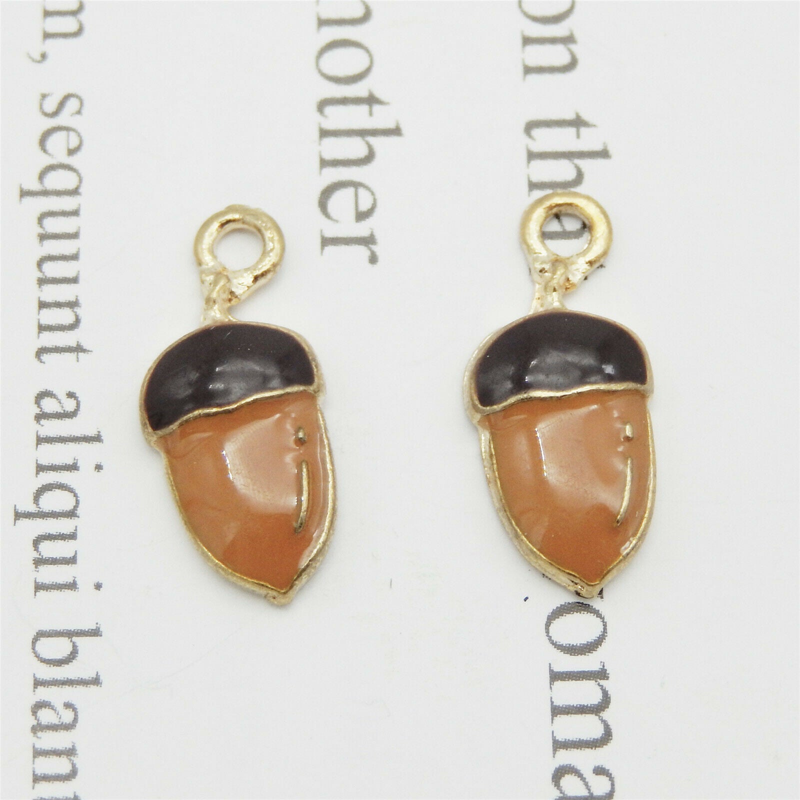 20PCS/Lot Enamel Colorful Alloy Nut Pine Cone 18x8mm Charms Pendant DIY Findings