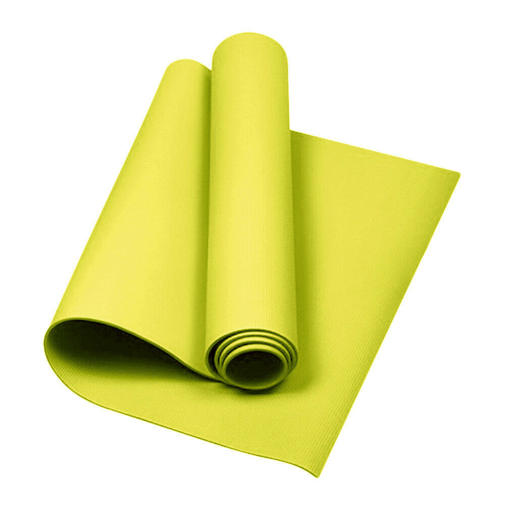 2x Yoga Mat Portable Gym Cushion Multi-purpose for Travel Beach Black+Yellow