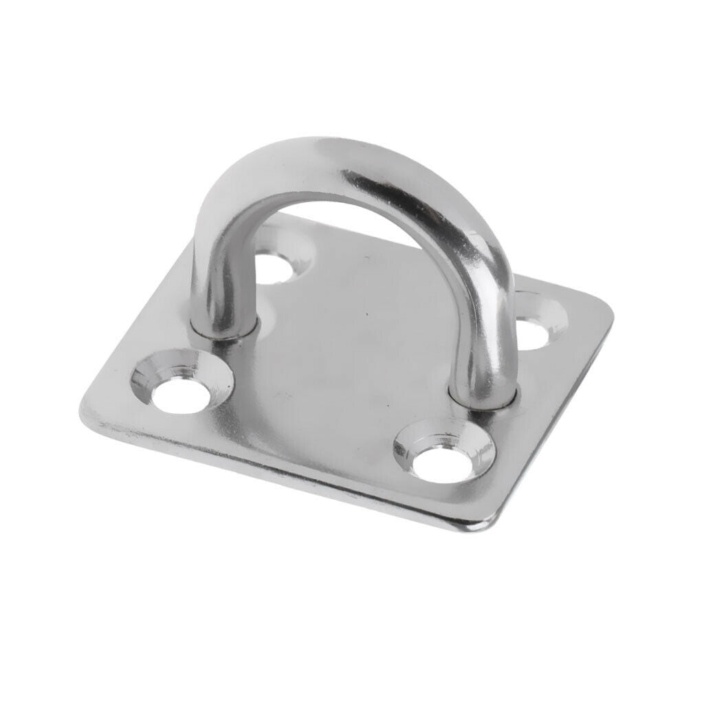 2X 304 Stainless Steel Square Pad Eye Plate Shade Sail Sailboat 5/16