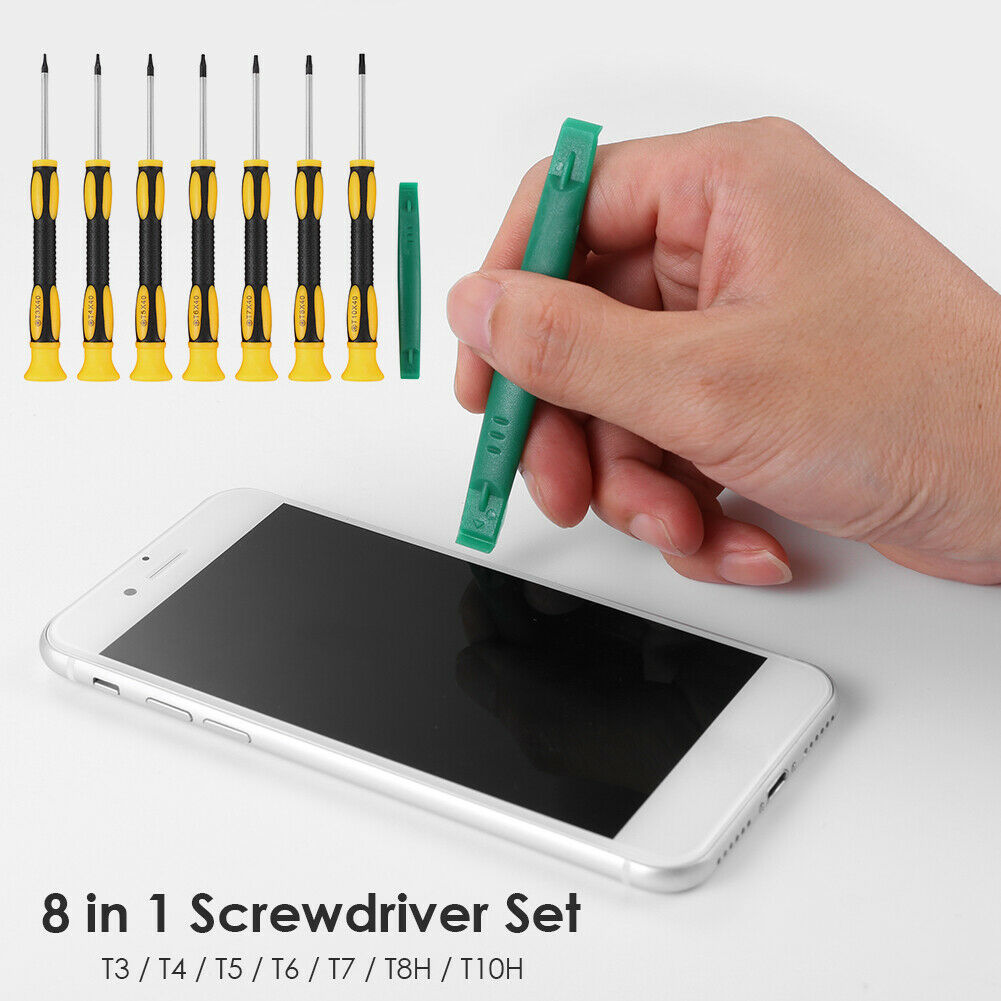 T3 T4 T5 T6 T7 T8H T10H 8 in 1 Screwdrivers Pry Bar Set for Switch Xbox360 @