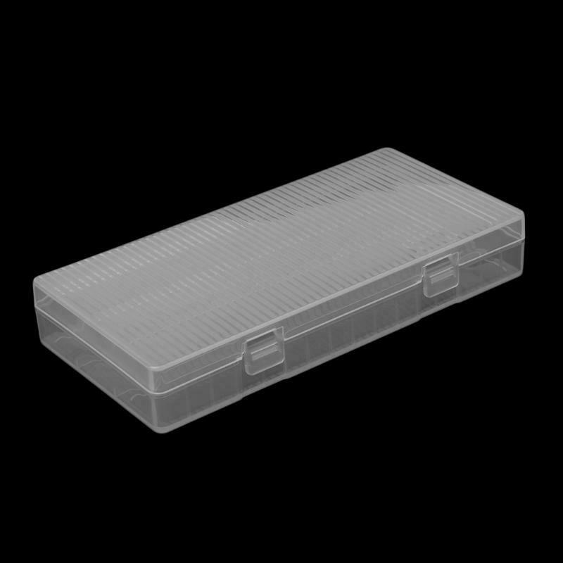 Portable Clear Hard PP Case Holder Storage Box With Hook For 8x 18650 Battery