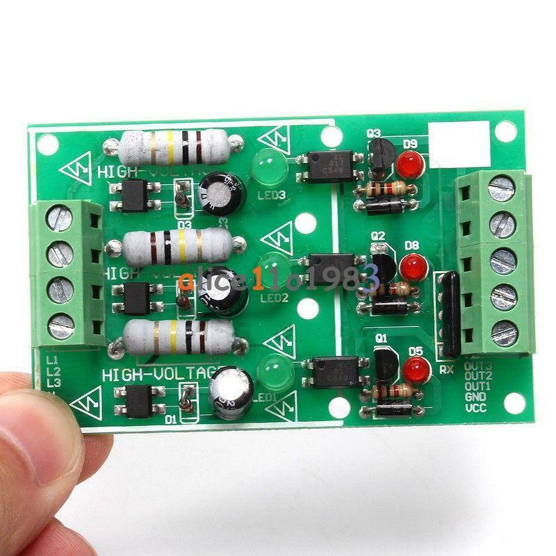 3-Channel Optocoupler Isolation Module AC 220V Testing Module No PCB Holder