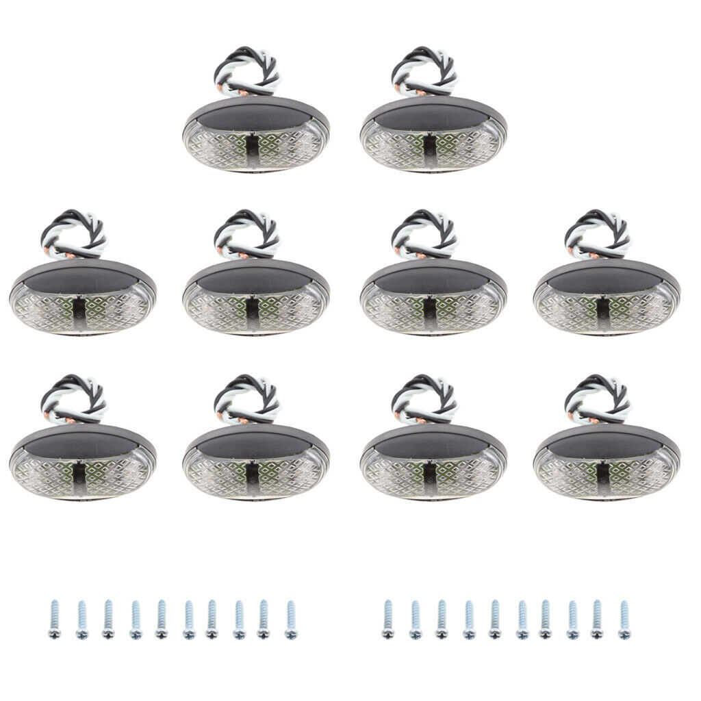 10 Pieces 4 Led Trailer Truck Side Marker Clearance Light Indicator 2 Color