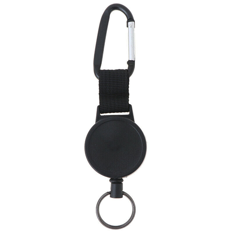 Heavy Duty Retractable Key Chain & Badge Reel Holder Carabiner ClipJ..l8