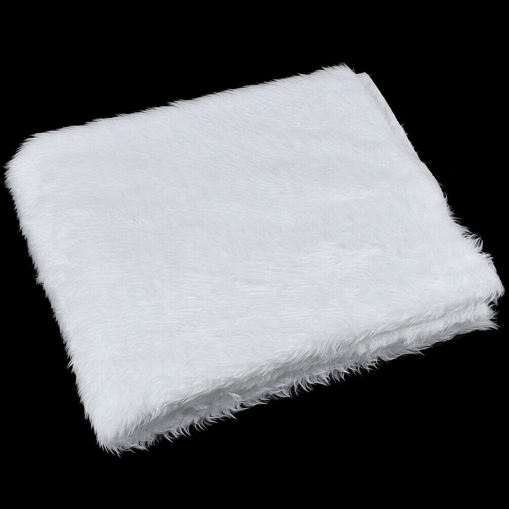 1x1.6M White Long Pile Faux Fur Fabric Upholstery Crafts Jewelry Display Blanket