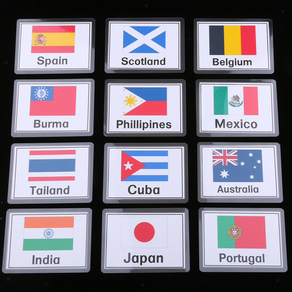 Kids Early Educational Sight Word Flash Cards 48x National Flag