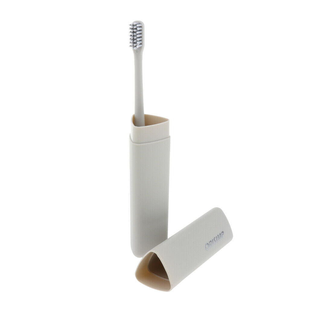 Adults Bamboo Charcoal Fiber Toothbrush Soft Bristle Tooth Brush Khaki