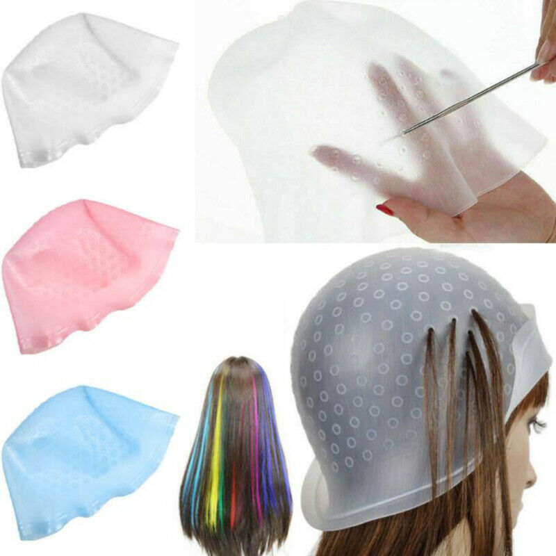 1Pc Silicone Cap Hair Coloring Highlighting Dye Cap Frosting & Meal DEAU