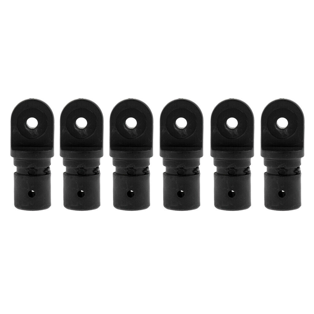 6pcs Boat Bimini Fittings, 7/8inch Internal Eye End, Nylon, Black