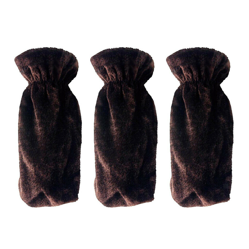 3 Pcs Piano Pedal Cover Pleuche Protective Case Bordered Cover Coffee