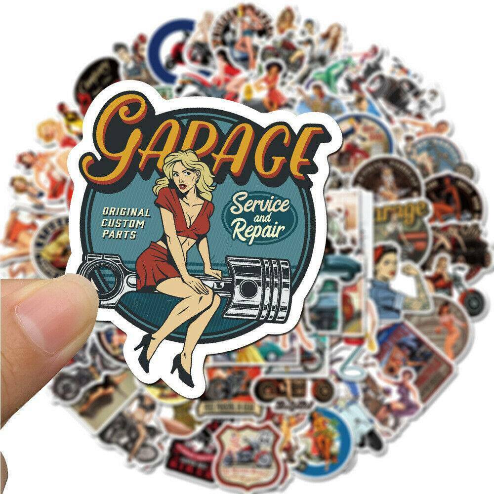 100Pcs/set Retro Stickers Decals for Motorcycle Luggage Laptop Wall Graffiti DIY