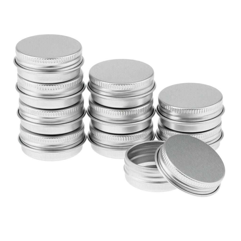 10 Packs Makeup Lip Balm Tins Case Lotion Tea Leaf Glitters Crafts Jar