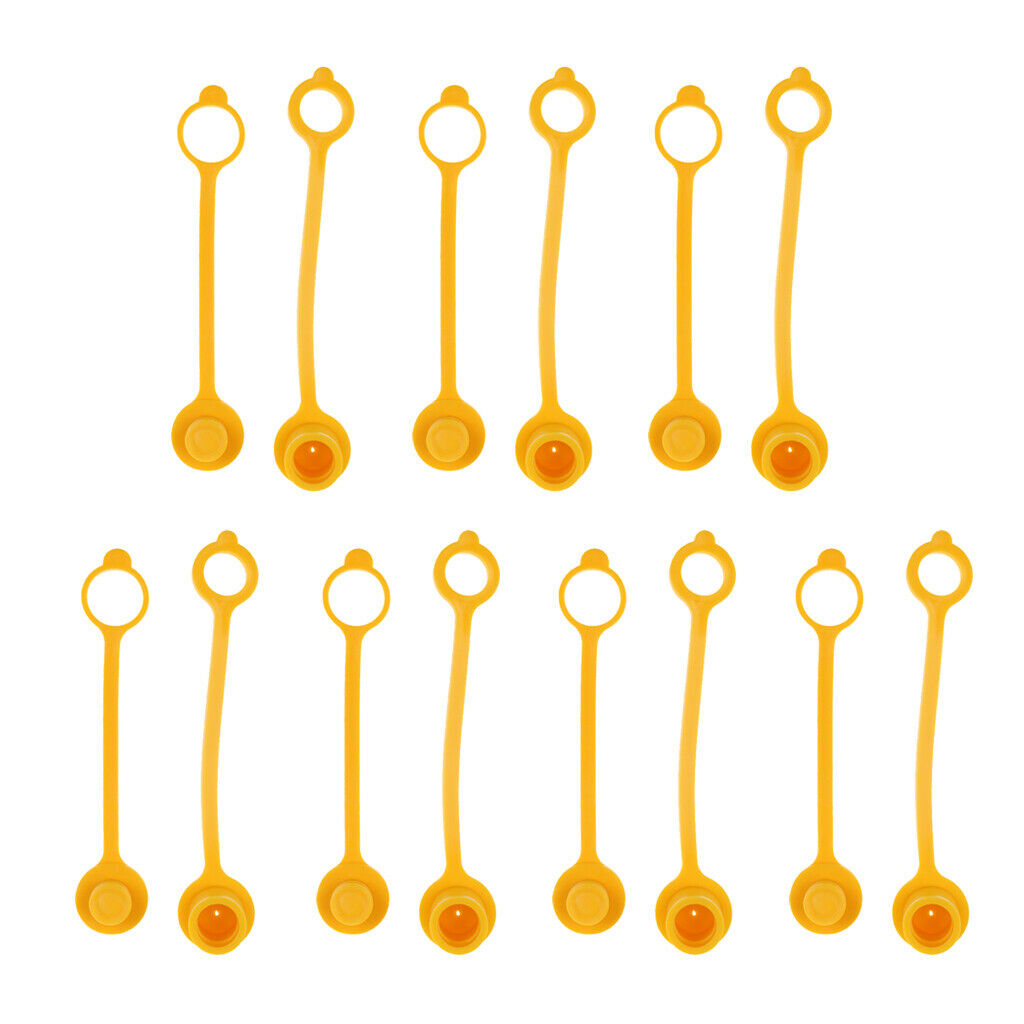 7Pair Yellow Propane LP Natural Gas Cap Plug Kit 3/8'' Plastic Durable Accs