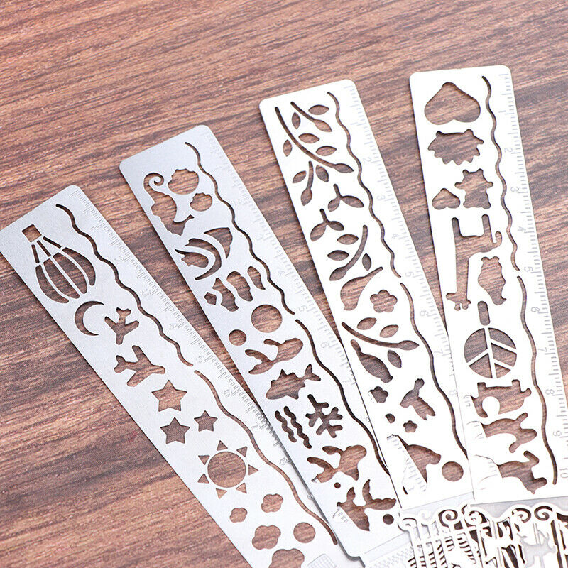 4 pcs/lot  Metal Hollow Clips Bookmark Ruler stationery Student School Su.l8
