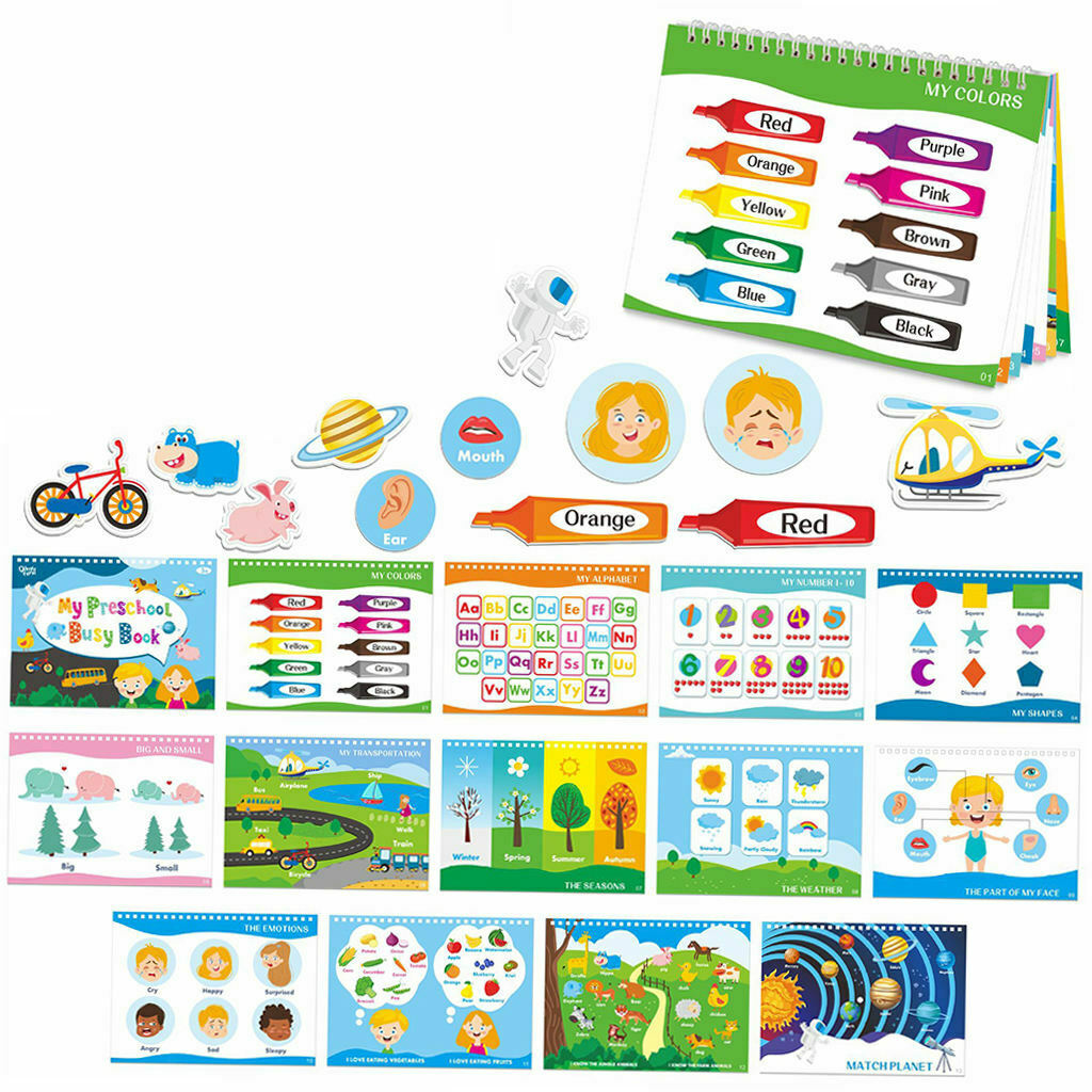 Quiet Busy Book 15 Themes Logical Thinking Multifunctional Activities Binder for