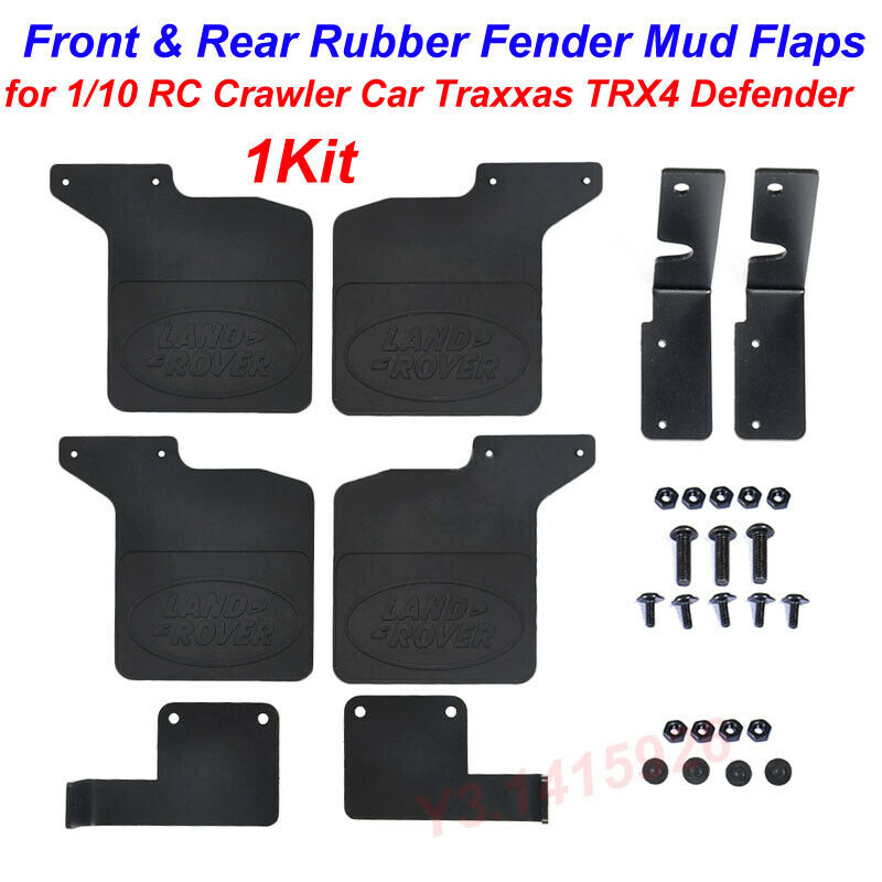 Front Rear Rubber Fender Mud Flaps for 1/10 RC Crawler Car Traxxas TRX4 Defender