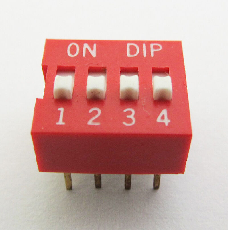 1pc 4 positions DIP Switch Red NEW Free  KXK