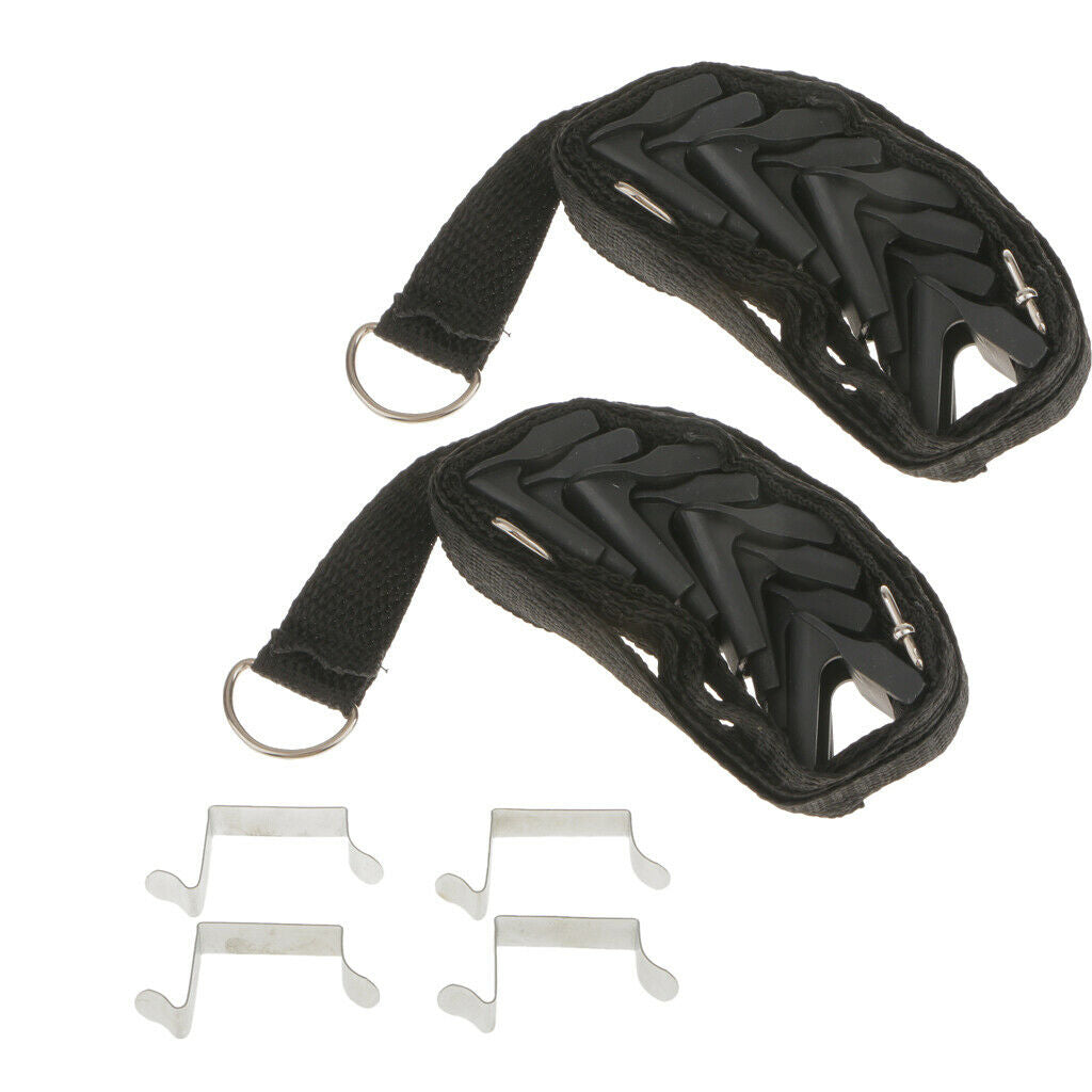 Set of 2, Black Over-the-Door 8 Hooks Hanger Hat Scarf Holder Organizer
