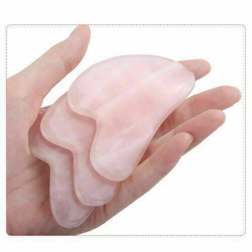 100% Natural Rose Quartz Stone GuaSha Massage Face Gua Sha Board Body Massager