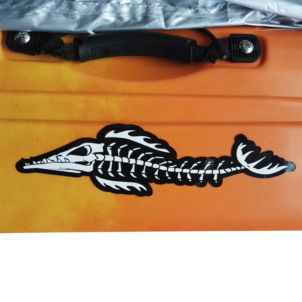 4 Piece Shark Teeth Mouth with Fish Skeleton Decals Stickers for Kayak Boat