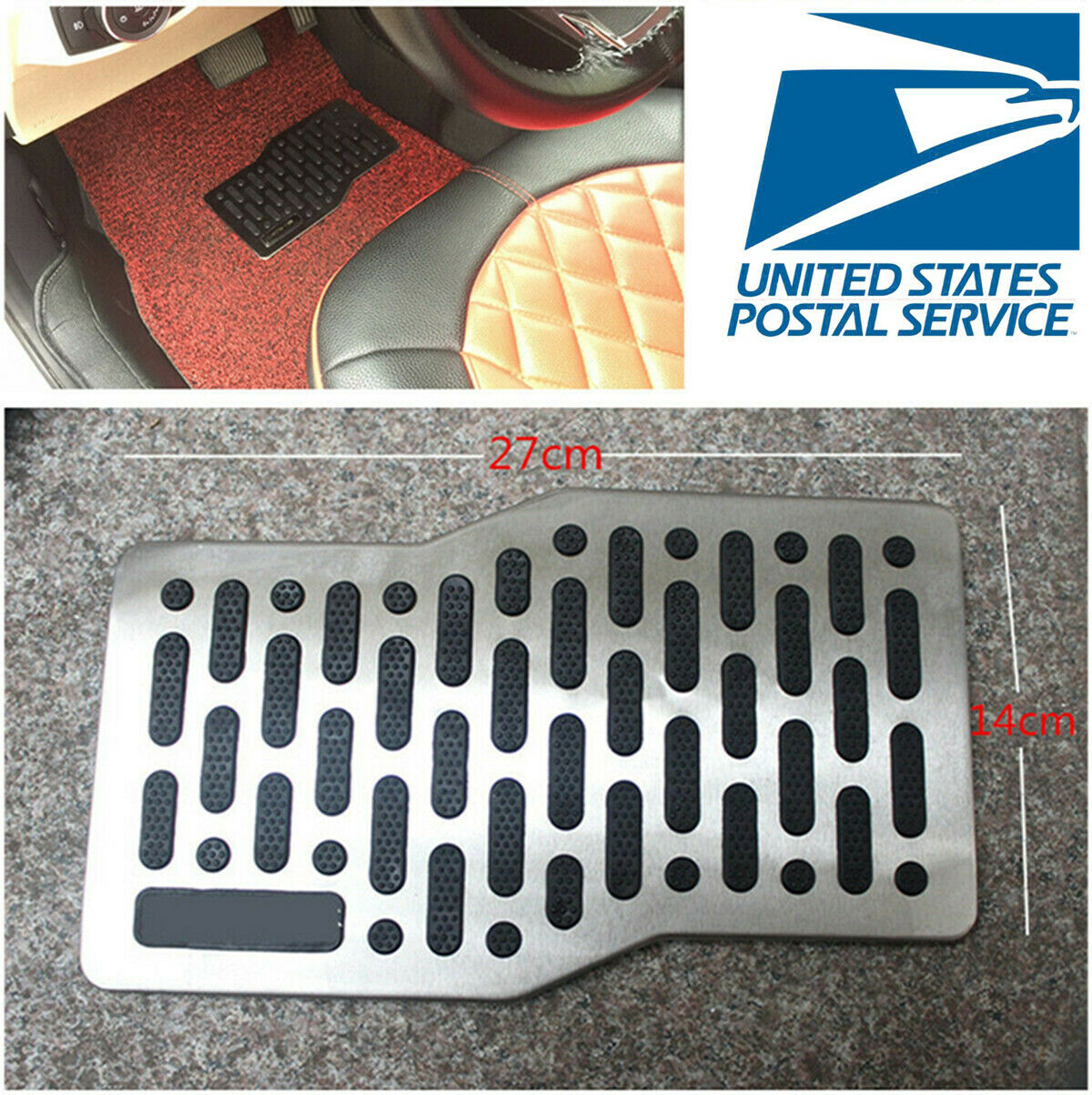 1 Pc Car Driver Side Floor Mat StrengthenPedal Anti-slip Hard Stainless Steel