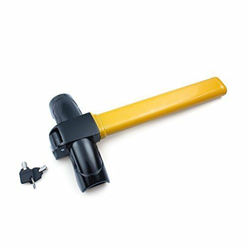 1x Iron + Rubber Car Steering Wheel Lock keys Anti Theft Device Cross-key Design