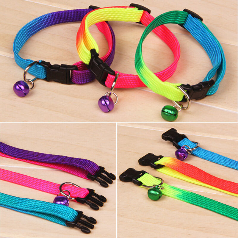 Reflective Adjustable Small Bell Pet Dog Puppy Cat Collar Tag Neck Strap .l8