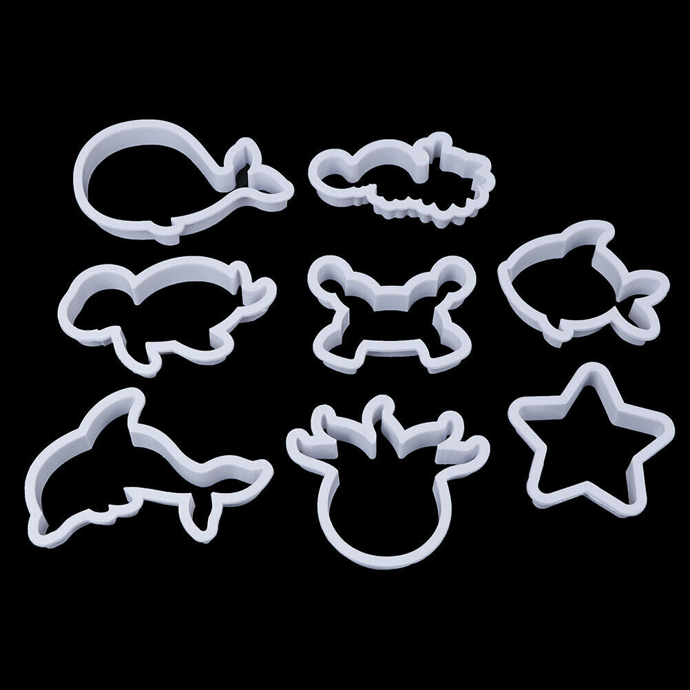 8x/set Sea Creatures Cookie Cutter Whale Dolphin Fondant Tool Biscuit Mouldy XC