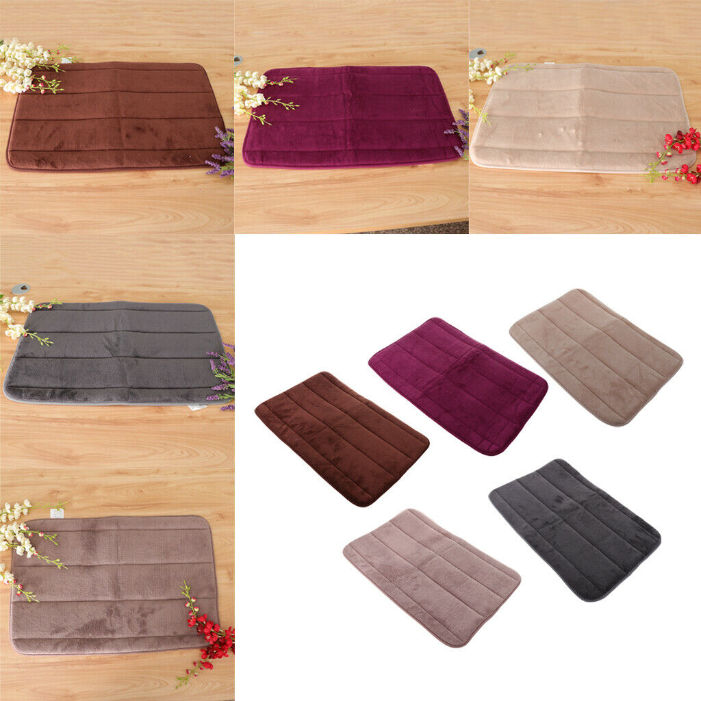 Memory Foam Bath Mat Non Slip Absorbent Bath Rug Carpet Dark coffee 40X60cm