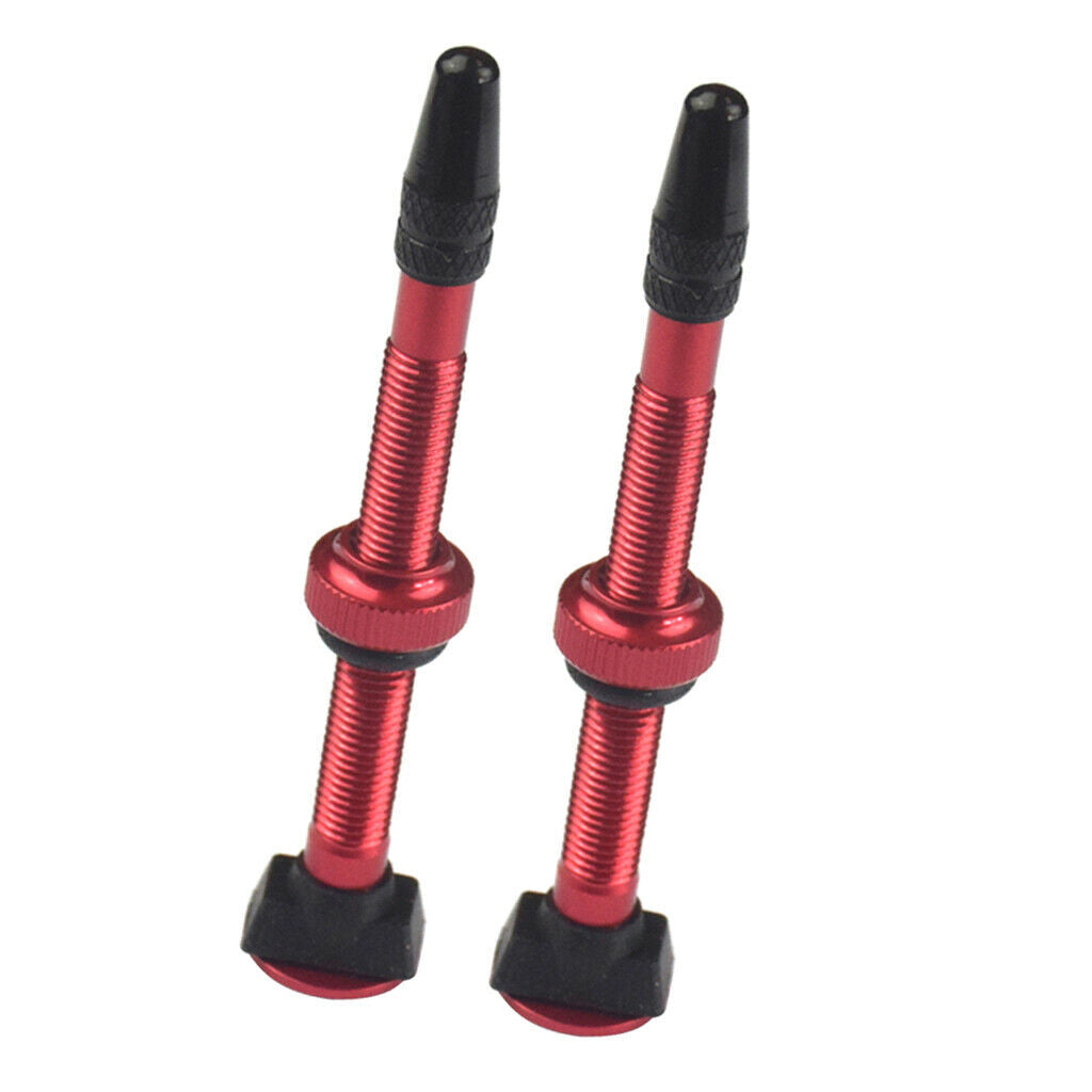 4x Aluminum 60mm Red Mountain Bike Tubeless Presta Valve Stem Kit Universal