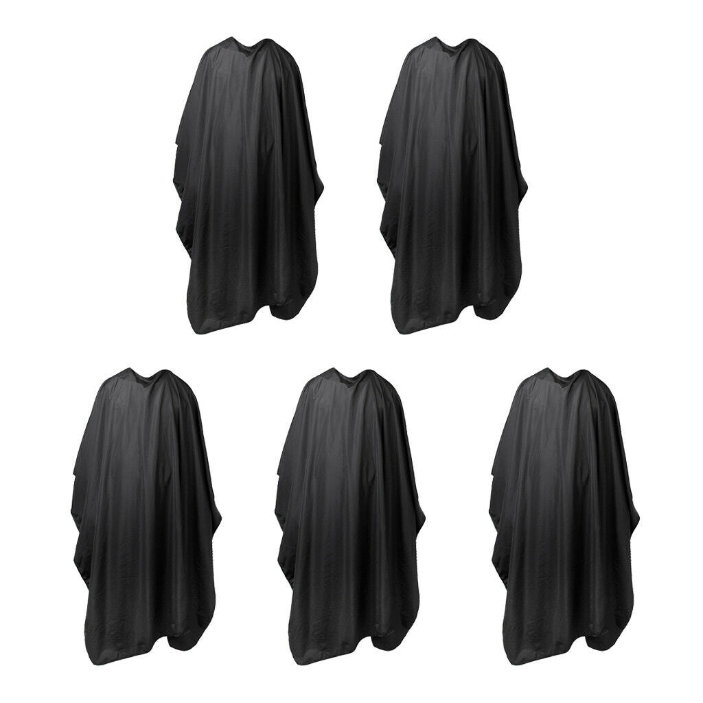 5x Barber Hair Cut Cutting Hairdresser Cape Apron Waterproof Gown Black