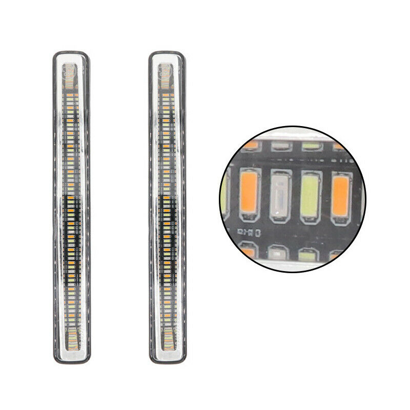 White/Yellow/Blue Car LED Daytime Running Light DRL Fog Light w/Turn Signal Lamp